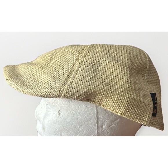 Ben Sherman Straw Newsboy Hat Cap Brown Tan Size Small Fitted - Picture 2 of 8